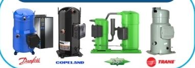 Compressores: Danfoss · Copeland · Bitzer · Trane